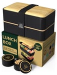 Umami Bento Lunch Box, 2 Pots à Sauce & Couverts en Bois Inclus, Lunchbox Micro-Ondable, Boîte à lunch Adulte, Boîte Repas Compartimentée, Boîte Bento Lunch Box, Bento Box