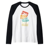 Real Music Lover Retro Cassette Tapes Raglan Baseball Tee