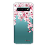 Evetane - Coque Silicone Compatible Samsung Galaxy S10 Plus - Protection Intégrale 360, Fine et Transparente - Coque Avant & Arrière - Haute Résistance - Cerisier