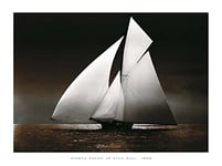 Editions Braun W08536 Affiche Photography Collection Iverna Yacht at Full Sail, 1895 Papier Noir 60 x 80
