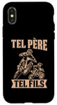 Coque pour iPhone X/XS Tel père tel fils accessoire motocross motard humour