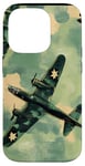 Coque pour iPhone 14 Pro Bombardier B-17G Green Pop Art Tropical B-17 Flying Fortress de la Seconde Guerre mondiale