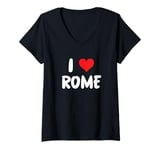 Womens I Love Rome - Heart V-Neck T-Shirt