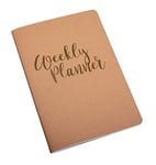 Rayher 50226521 Agenda hebdomadaire «Weekly Planner», Kraft, 1 pce., DIN A5, 60 feuilles, 59 semaines, 80g/m2, FSC Mix Credit, organisation