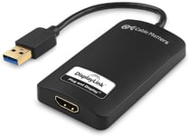 Adaptateur USB 3.0 vers HDMI Très Rapide (Adaptateur USB HDMI) pour Windows jusqu'à 1440p en Noir.[V776]