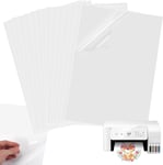 20 Feuilles de Papier Autocollant Imprimante Transparent,A4 Vinyle Imprimable Papier Autocollant,Feuille Transparente Autocollante Film,100% Clear Étanche,pour Imprimantes Laser & Jet D'encre