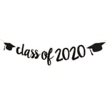 VALICLUD Black 2020 Graduation Theme Bunting Graduation Party Printing Banner Glitter Paper Hanging Pendant Garland Creative Graduation Flag Photo Props Prom Layout Favors