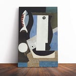 Big Box Art Canvas Print Wall Art Louis Marcoussis The Fish | Mounted and Stretched Box Frame Picture | Home Decor for Kitchen, Living, Dining Room, Bedroom, Hallway, Multi-Colour, 24x16 Inch