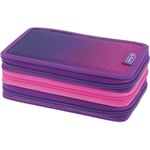 Herlitz Trousse TriCase remplie de 31 pièces, Rose et Violet, 1 pièce, Dip Dye Pink/Purple, Moderne