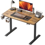 Cubiker Bureau Assis Debout Électrique - 110 x 60 cm Bureau Table Debout Réglable en Hauteur Acier T Pieds avec Panneau Contrôle à 3 Fonctions Mémoires, Système Anti-Collision, Plateau Marron2