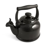 Le Creuset Bouilloire Traditionelle avec Sifflement, Pour Cuisinière, Acier Émaillé, 2,1 L, Onyx, 92000800140000