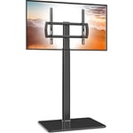 Floor Universal TV Stand with Mount 80 Degree Swivel Height Adjustable and Tilt Function for 27 to 65 inch LCD, LED OLED TVs,HT1002B