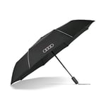 Audi 3122200400 Parapluie de poche Noir avec logo anneaux, Noir, Moderne