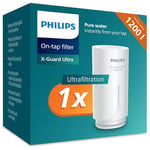 PHILIPS Water X-Guard On Tap Water Filter Cartridge, AWP315, Removes up to 99% of Bacteria, 1200 Litre capacity, Plastic, 1 piece, 2 years warranty, NSF certified