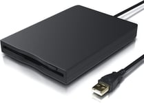 Lecteur De Disquette Externe Usb Fdd 1,44 Mb 3,5 Pouces 8,89 Cm,Plug-And-Play Pc Et Mac,Slimline Floppy Disk Drive Externe Portable Noir Windows 11 10 8.1 8 7 Mac Osx Linux.[P171]