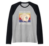 Retro Vintage Spades Card Game There's No Crying In Spades Raglan Baseball Tee