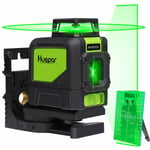 901CG 1 x 360 Niveau Laser Croix Vert, Ligne Laser Auto-nivellement Commutable Ligne Horizontale de 360 degrés avec Mode Pulsé Extérieur, Distance de