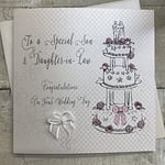 White Cotton Cards BD29 Carte de vœux de Mariage Inscription to A Special Son and Daughter-in-Law Congratulations on Your Wedding Day