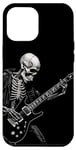 Coque pour iPhone 14 Plus Squelette jouant de la guitare électrique Heavy Metal Squelette Design