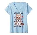 Womens You Are My Meow Meow In Love Cats Cat Dad Mom Couple Love V-Neck T-Shirt