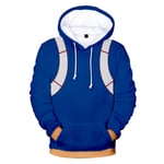 ZCMWY Sweat à Capuche pour Homme à Motif Bleu Imprimé 3D Veste Vintage Décontractée pour Homme Sweat-Shirt XXL