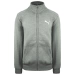 Puma Regular Fit Fleece Tracksuit Top Zip Up Bottoms Navy Grey Mens 590186 03