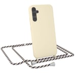 For Samsung Galaxy A34 phone chain silicone phone case to hang around case Beige