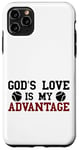 Coque pour iPhone 11 Pro Max God's Love is My Advantage Christian Tennis Jesus Christ