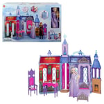 Mattel Disney Frozen Elsa's Arendelle Castle, 60 cm Dollhouse with Carrying Handle, Includes One Elsa Doll and 15 Doll Accessories, Toys for Ages 3 and Up, One Playset, HTP22