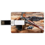 8G USB Flash Drives Credit Card Shape Hunting Decor Memory Stick Bank Card Style Hunting Materials on Fur Rifle Ammunition Cartridge Knife Sheath Decorative,Brown Light Brown Black Waterproof Pen Thu