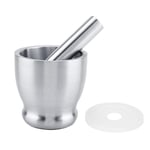 Stainless Steel  Mortar and Pestle Spice Pill Crusher Set with  Lid for1261