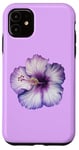 iPhone 11 Aesthetic Hawaiian flower Purple Hibiscus Flowers Girl Case