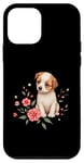 Coque pour iPhone 12 mini Chiot mignon, fleurs, adorable chien