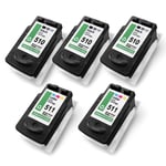 5x Cartridge 3+2 XL for Canon Pixma MP-240 MP-480 MX-330 MP-495 MP-250 MX-410