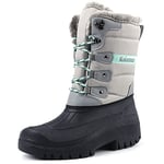 Knixmax Bottes Neige Femme Chaussures Hiver imperméable Chaudes Bottes de Randonnée Marche Montange Jardin Lite-Gris 41EU