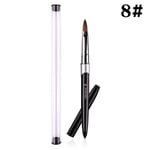 Nagel Akryl Pensel Sable Akryl Pensel UV Gel Carving Pen Borste Flytande Pulver DIY Nail Drawing Nail Art Borstar 8