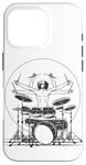 Coque pour iPhone 16 Pro Drummer Da Vinci Batterie de musique pour homme et femme