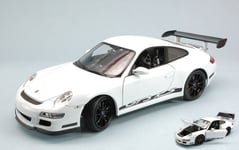 Porsche 911 Gt3 Rs 2007 Blanc With Black Strips 1:18 Model 8015W Welly