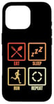 Coque pour iPhone 16 Pro Manger Dormir Courir Répéter Amoureux de la course à pied