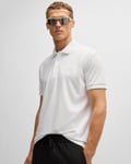 BOSS Green Paddy Mirror Mens Polo Shirt - White - Size Large