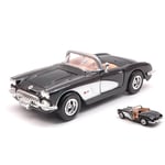 CHEVROLET CORVETTE 1959 BLACK 1:24 MotorMax Auto Stradali Die Cast Modellino