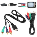 TV Adapter Flat Black VGA Cord HDMI Male To 3 RCA Video Audio AV Cable Adapter