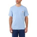 Carhartt k87 pocket t-shirt, Herr, Alpine blue heather, XS