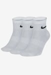 Nike Mens Dry Cushion Everyday 3 Pairs Ankle Socks in White material_cotton - Size UK 5.5-8