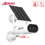 ANRAN 2K Solar Security Camera Battery Powered Pan 180° Outdoor Wireless CCTV