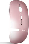 Souris Bluetooth, Rechargeable Et Légère, Sans Fil, Compatible Avec Macbook Pro/Air/Android/Ios Tablette/Ordinateur Portable/Pc/Mac/Ordinateur, Or Rose