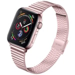 Apple Watch (45 mm) klockarmband med dubbelt spänne i rostfritt stål - Rosa Ros Rosa