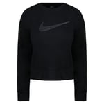 Nike Dri-Fit Oversized Long Sleeve Crew Neck Black Womens Sweatshirt CU5507 010 Cotton - Size Medium