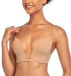 DotVol Femme Soutien-Gorge plungé à Armatures Effet Pigeonnant décolletés Ultra-Plongeant Sexy Beige 95D