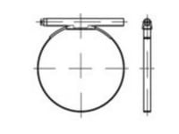 Toolcraft To-5395122 Slangespændebånd Din 3017 Stål (W1) Form C1 Galvaniseret Slangespændebånd, Med Runde Bolte, Et Stykke Mål: 213-226/30 30 Mm 10 Stk